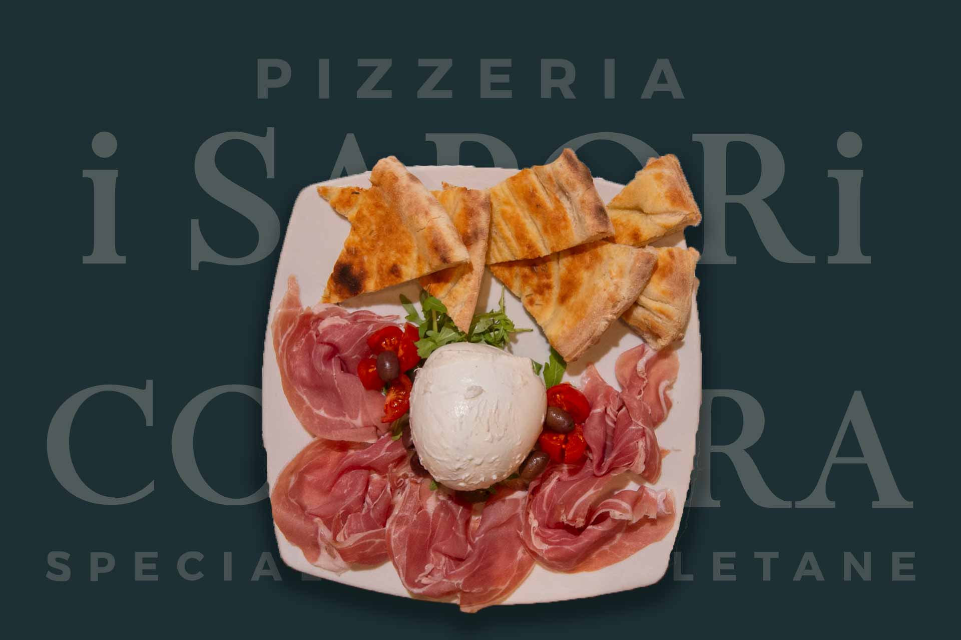 Prosciutto crudo di parma e mozzarella di bufala dop, accompagnato da focaccia